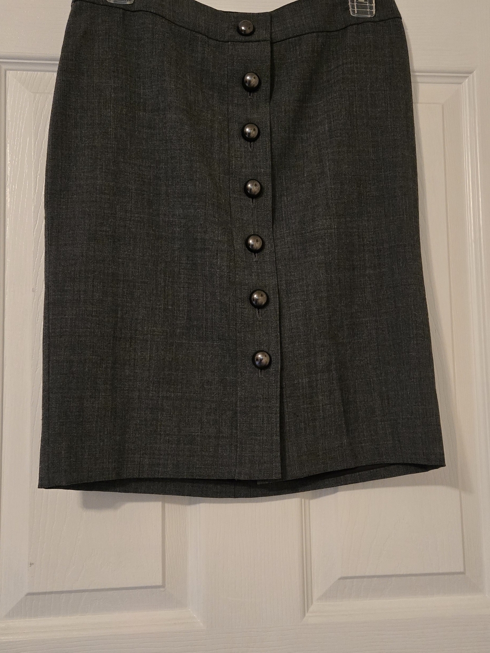 Classic Charcoal Button-Front Women's Skirt